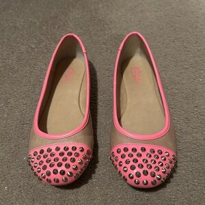 Candie's Pink and Tan Studded Flats
